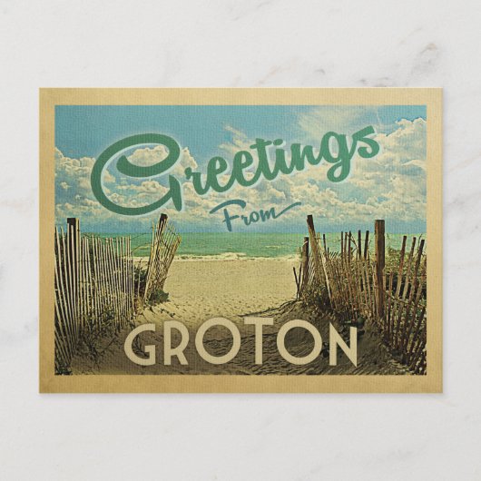 Groton Connecticut Beach Vintage Travel Briefkaart (Voorkant)