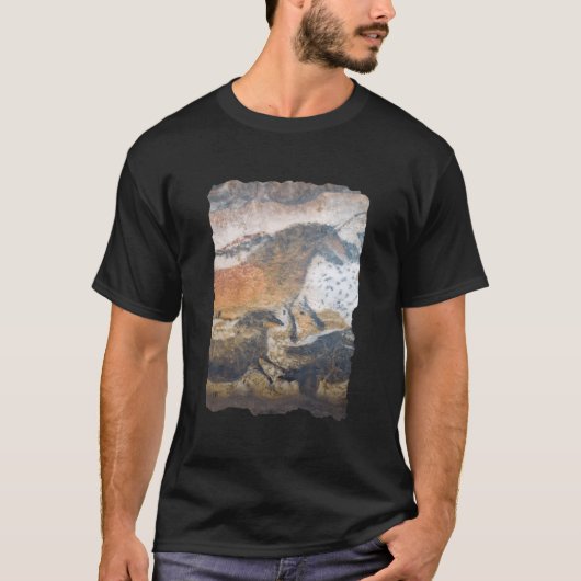 Grotschildering Prehistorische Paarden in de grot  T-shirt (Voorkant)
