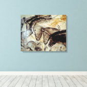 Grotschildering van paarden op doek canvas afdruk (Insitu (Houten vloer))