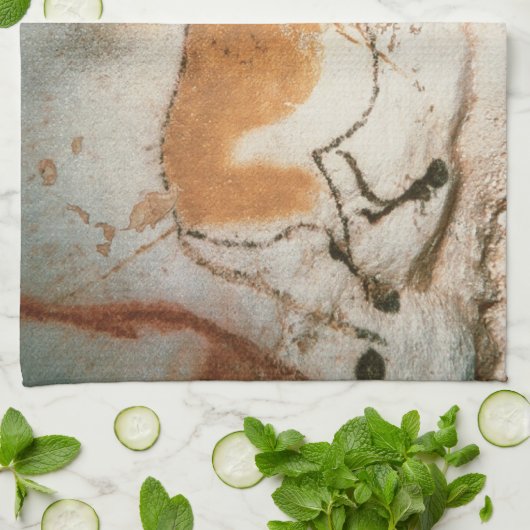 Grottekeningen Lascaux Frans Prehistorisch Theedoek (Gevouwen)