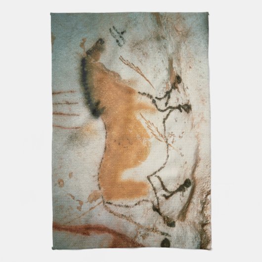 Grottekeningen Lascaux Frans Prehistorisch Theedoek (Verticaal)