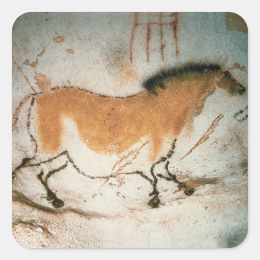 Grottekeningen Lascaux Frans Prehistorisch Vierkante Sticker (Voorkant)