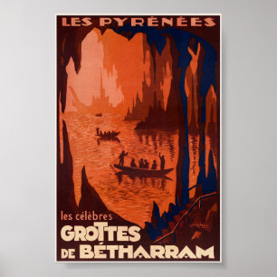 Grotten van Bétharram Frankrijk Vintage Poster 191