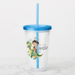 Grottenjongen Dino Rijder Acryl Drinkbeker