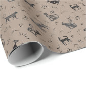 Grottenkatten op lichtbruin cadeaupapier (Rol Hoek)