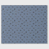 Grottenkunstkatten op grijsblauw cadeaupapier (Vlak)