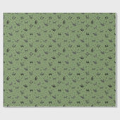 Grottenkunstkatten op groen cadeaupapier (Vlak)