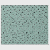 Grottenkunstkatten op lichtgrijs turquoise cadeaupapier (Vlak)