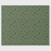 Grottenkunstkatten op Reseda Groen Cadeaupapier (Vlak)