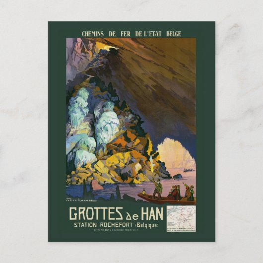 Grottes de Han Vintage Poster 1922 Briefkaart (Voorkant)