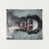 Grotteske portret van zombie vrouw wandkleed (Voorkant (horizontaal))