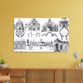 Grotto-design van "Jardins Anglo-Chinois" door Geo Canvas Afdruk (Insitu (Woonkamer))