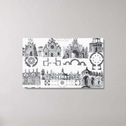 Grotto-design van "Jardins Anglo-Chinois" door Geo Canvas Afdruk (Voorkant)