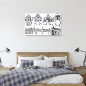 Grotto-design van "Jardins Anglo-Chinois" door Geo Canvas Afdruk (Insitu (Slaapkamer))