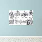 Grotto-design van "Jardins Anglo-Chinois" door Geo Canvas Afdruk (Insitu (Houten vloer))