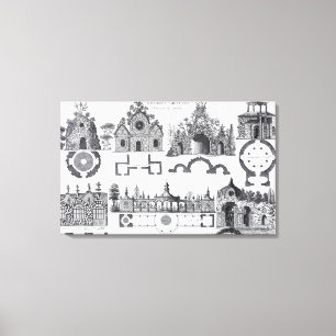 Grotto-design van "Jardins Anglo-Chinois" door Geo Canvas Afdruk