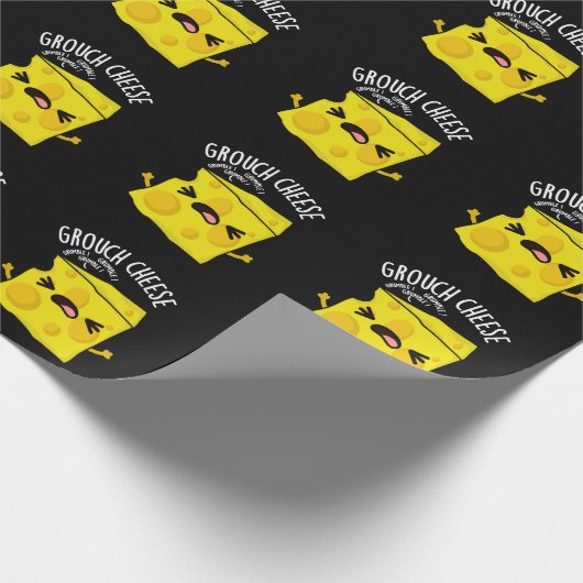 Grou-cheese Funny Cheese Pun Dark BG Cadeaupapier (Hoek)