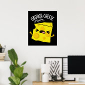 Grou-cheese Funny Cheese Pun Dark BG Poster (Thuiskantoor)