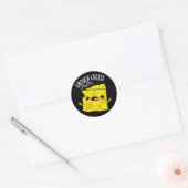 Grou-cheese Funny Cheese Pun Dark BG Ronde Sticker (Envelop)