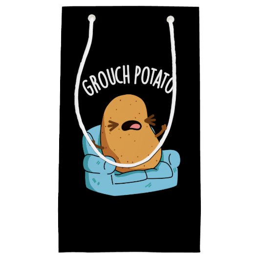 Grouch Aardappel Grappig Veggie Puns Donker BG Klein Cadeauzakje (Voorkant)