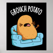 Grouch Aardappel Grappig Veggie Puns Donker BG Poster (Voorkant)