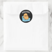 Grouch Aardappel Grappig Veggie Puns Donker BG Ronde Sticker (Tas)