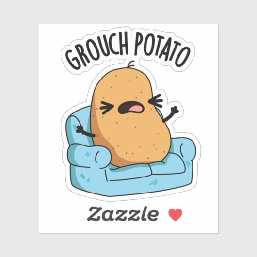 Grouch Aardappel Grappige Veggie Puns Sticker (Vel)