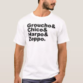 Groucho & Chico & Harpo & Zeppo T-shirt (Voorkant)