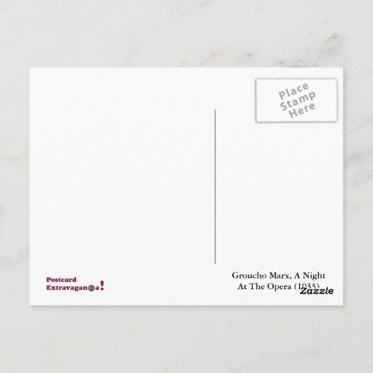 Groucho Marx Brothers Night at the Opera Briefkaar Briefkaart (Achterkant)