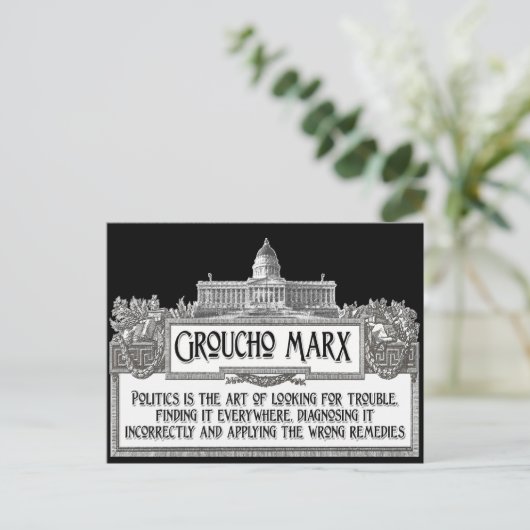 Groucho Marx over politiek Briefkaart (Staand voorkant)