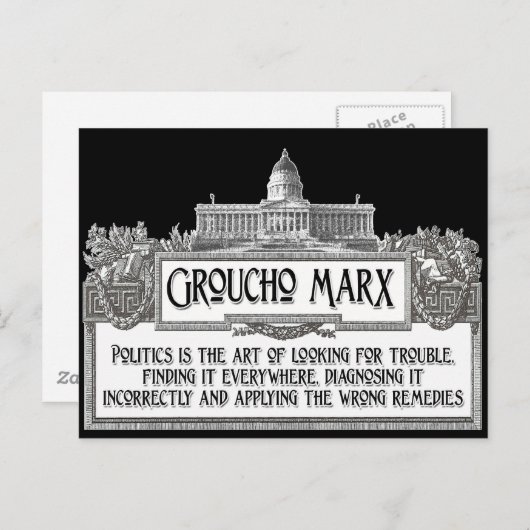 Groucho Marx over politiek Briefkaart (Voorkant / Achterkant)