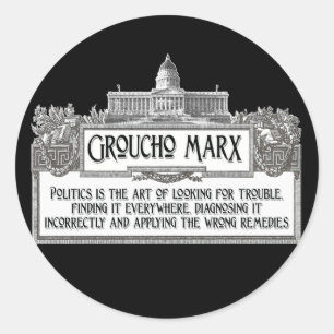 Groucho Marx over politiek Ronde Sticker