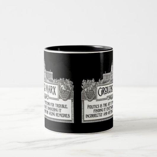 Groucho Marx over politiek Tweekleurige Koffiemok (Center)