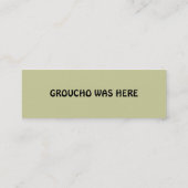 Groucho was hier mini visitekaartje (Achterkant)