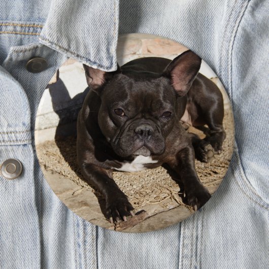 Grouchy French Bulldog Ronde Button 6,0 Cm (In situ)