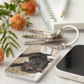 Grouchy French Bulldog Sleutelhanger (Voorkant Rechts)