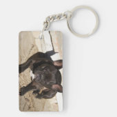 Grouchy French Bulldog Sleutelhanger (achterkant)