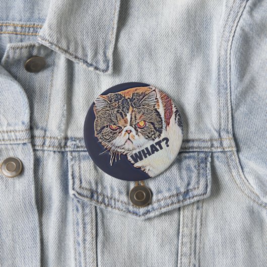 Grouchy Grumpy Cat Grappig Wat? Ronde Button 7,6 Cm (In situ)