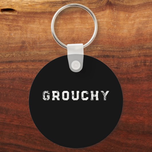 Grouchy Mood Funny Quote Keychain (Achterkant)