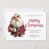 Grouchy Santa humorous editable Christmas greeting Feestdagenkaart (Voorkant)