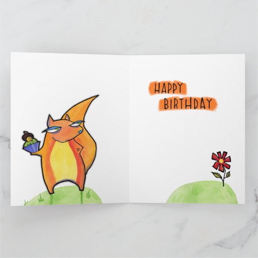 Grouchy Squirrel Verjaardag Grote Kaart (Binnen)