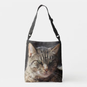 Grouchy Tabby Cat Crossbody Tas (Achterkant)