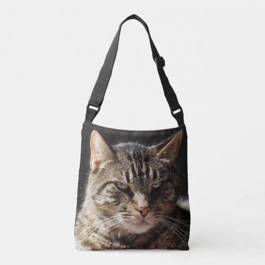 Grouchy Tabby Cat Crossbody Tas (Voorkant)