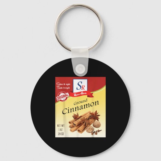 Ground Cinnamon Sce Condiment Costume Holiday Sce Sleutelhanger (Voorkant)