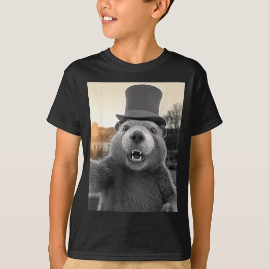 Ground Hog Day Bosmardier Grappige Groundhog Selfi T-shirt (Voorkant)