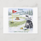 Ground hog day for Golfer Feestdagenkaart (Voorkant)