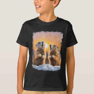 Ground Hog Day Huilend Bij Zonsopgang Marmotten Ta T-shirt