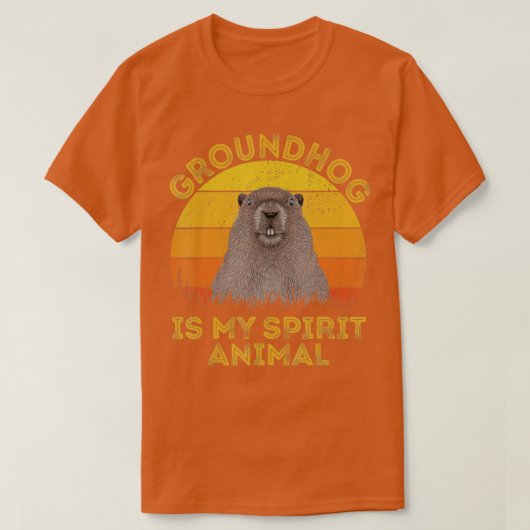 Ground Hog Is My Spirit Animal Retro Groundhog Day T-shirt (Design voorkant)