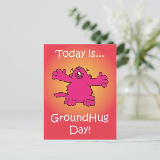 Ground Hug Day Briefkaart (Staand voorkant)