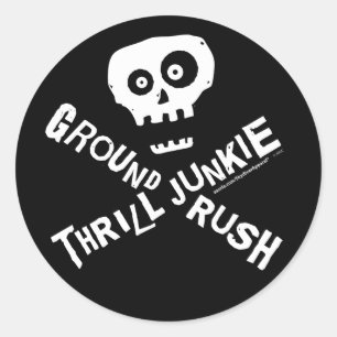 Ground Rush Skydiver Ronde Sticker